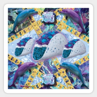 BLUE RASPBERRY TACOS WITH WILD BERRY GEMS Sticker